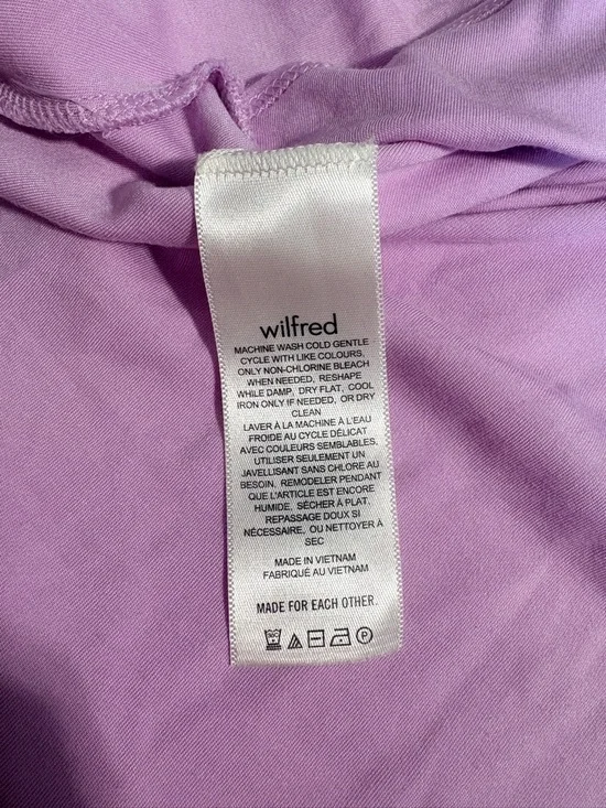 Wilfred Saturn Mini Dress Pink Wrap Tie Asymmetric Hem Square Neck Size S - Picture 8 of 11